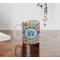 Retro Circles Personalized Coffee Mug - Lifestyle