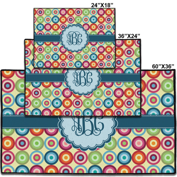 Retro Circles Personalized Door Mat - Group Parent IMF