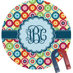 Retro Circles Round Fridge Magnet (Personalized)