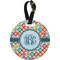 Retro Circles Plastic Luggage Tag - Round (Personalized)
