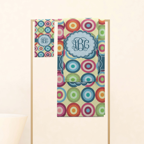 Retro Circles Personalized Towel Set