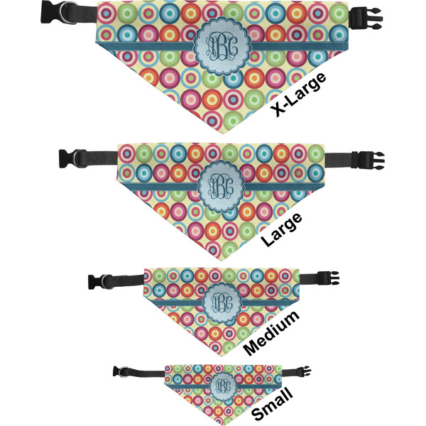 Retro Circles Pet Bandana Sizes