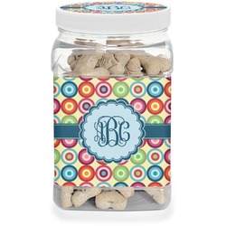 Retro Circles Dog Treat Jar (Personalized)