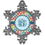 Retro Circles Vintage Snowflake Ornament (Personalized)