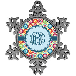 Retro Circles Vintage Snowflake Ornament (Personalized)
