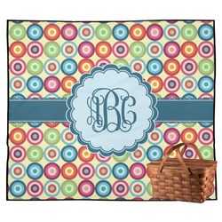 Retro Circles Outdoor Picnic Blanket (Personalized)