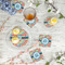 Retro Circles Plastic Party Appetizer & Dessert Plates - In Context