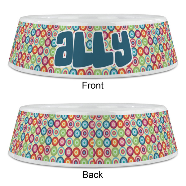 Retro Circles Plastic Pet Bowls - Large - APPROVAL