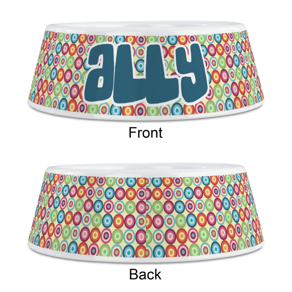 Retro Circles Plastic Pet Bowls - Medium - APPROVAL