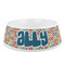 Retro Circles Plastic Dog Bowl (Personalized)
