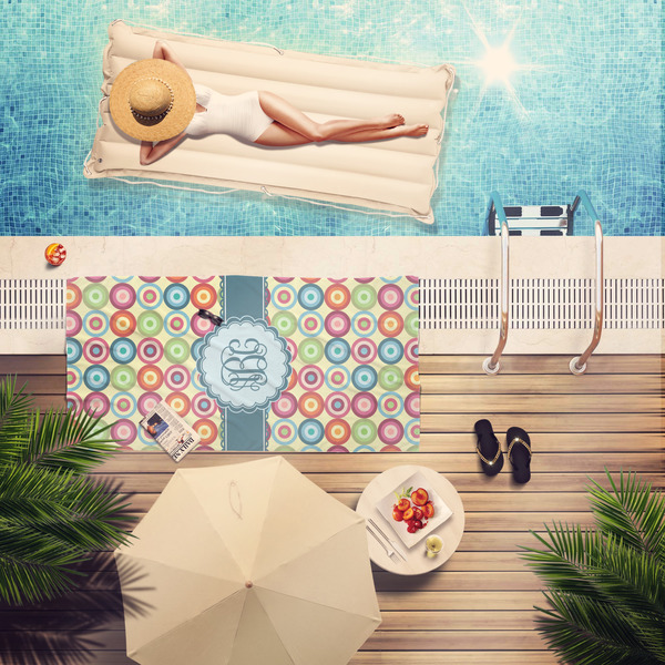 Retro Circles Pool Towel Lifestyle