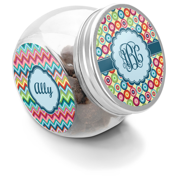 Custom Retro Circles Puppy Treat Jar (Personalized)