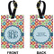 Retro Circles Rectangle Luggage Tag (Front + Back)