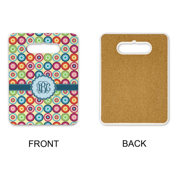 Retro Circles Rectangle Trivet with Handle - APPROVAL