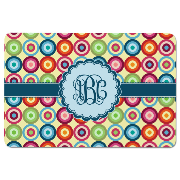 Retro Circles Rectangular Fridge Magnet - FRONT