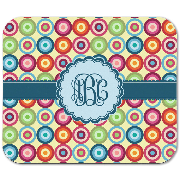 Retro Circles Rectangular Mouse Pad - APPROVAL