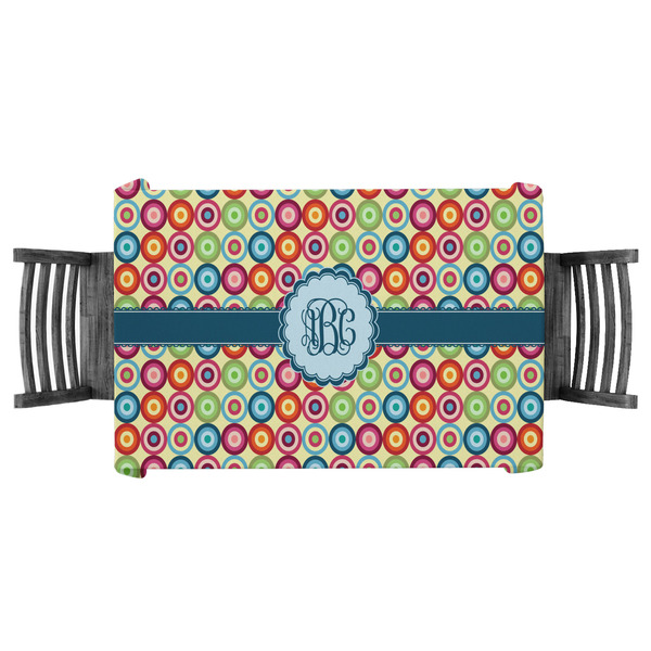 Custom Retro Circles Tablecloth - 58"x58" (Personalized)