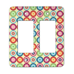 Retro Circles Rocker Style Light Switch Cover - Two Switch