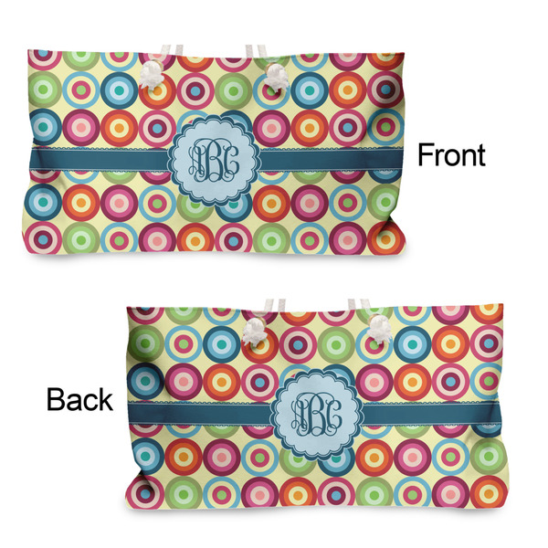 Retro Circles Large Rope Tote - From & Back View