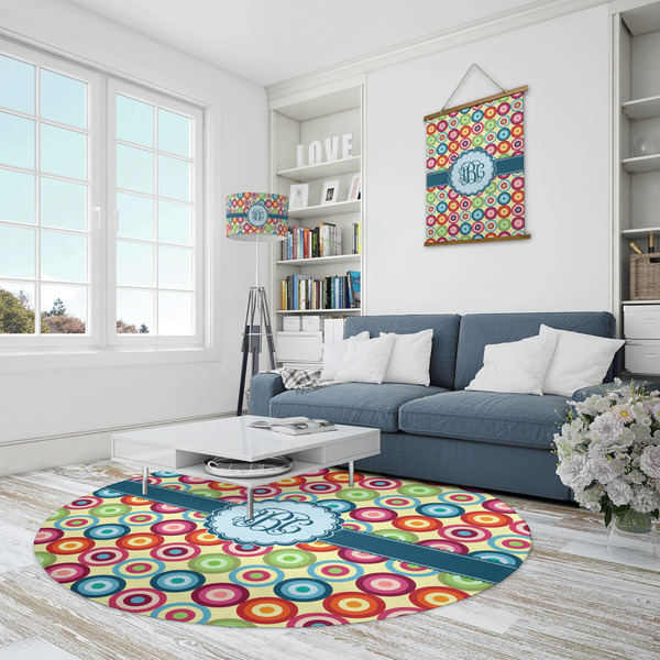 Retro Circles Round Area Rug - IN CONTEXT
