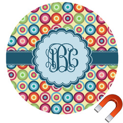 Retro Circles Car Magnet (Personalized)