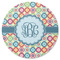 Retro Circles Round Rubber Backed Coaster (Personalized)