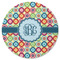 Retro Circles Round Rubber Backed Coaster (Personalized)
