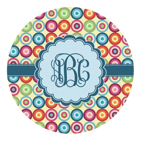 Custom Retro Circles Round Decal - Large (Personalized)