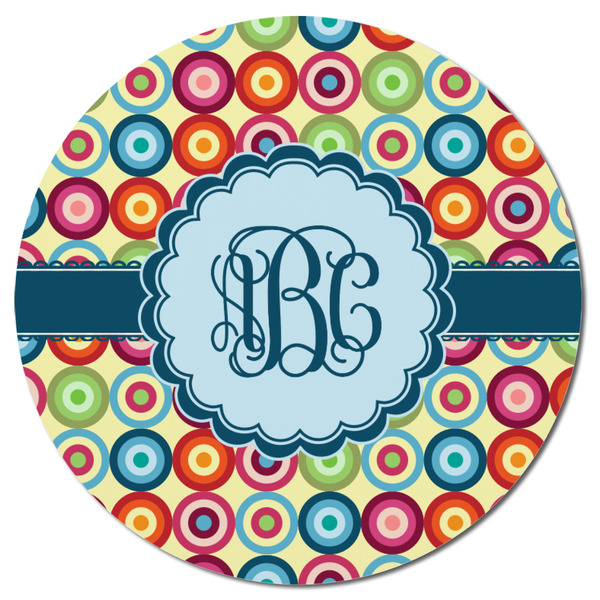 Retro Circles Round Fridge Magnet - FRONT