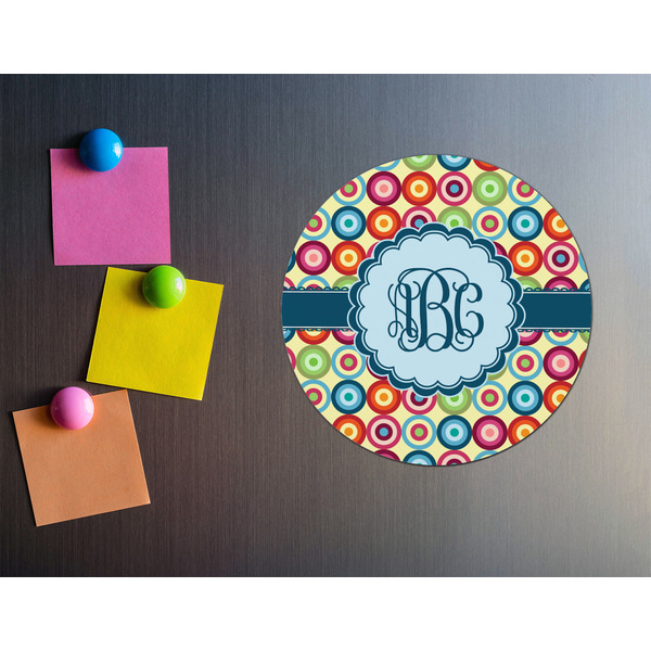 Retro Circles Round Fridge Magnet - LIFESTYLE