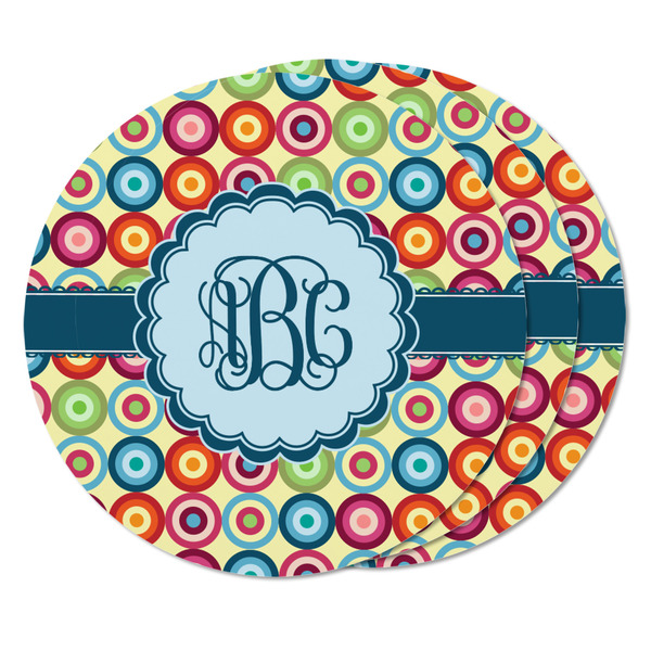 Retro Circles Round Fridge Magnet - THREE