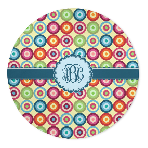 Custom Retro Circles 5' Round Indoor Area Rug (Personalized)