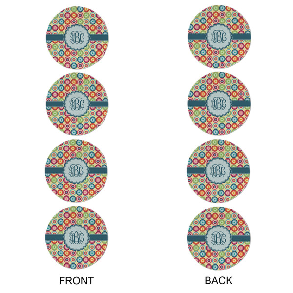 Retro Circles Round Linen Placemats - APPROVAL Set of 4 (double sided)