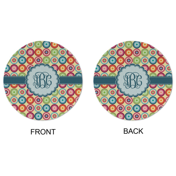 Retro Circles Round Linen Placemats - APPROVAL (double sided)