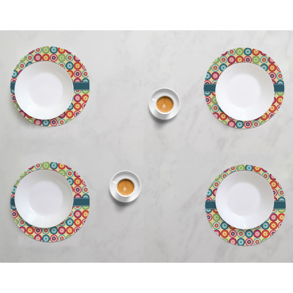 Retro Circles Round Linen Placemats - LIFESTYLE (set of 4)