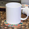 Retro Circles Round Paper Coaster - With Mug