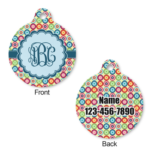 Retro Circles Round Pet ID Tag - Large - Approval