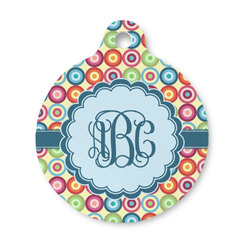 Retro Circles Round Pet ID Tag - Small (Personalized)