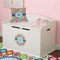 Retro Circles Round Wall Decal on Toy Chest