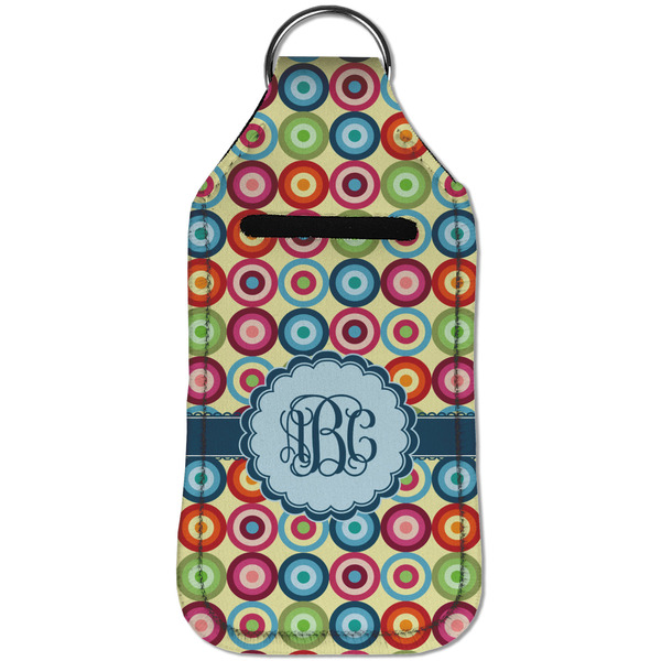 Retro Circles Sanitizer Holder Keychain - Large (Front)