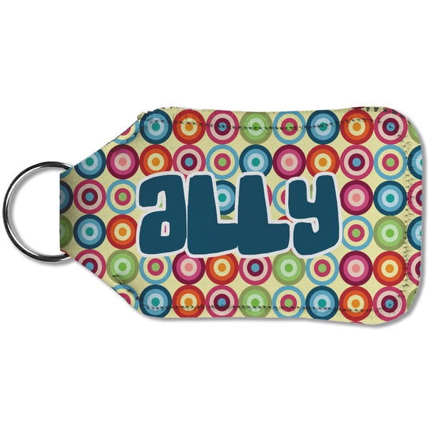 Retro Circles Sanitizer Holder Keychain - Small (Back)