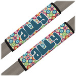 Retro Circles Seat Belt Covers (Set of 2) (Personalized)