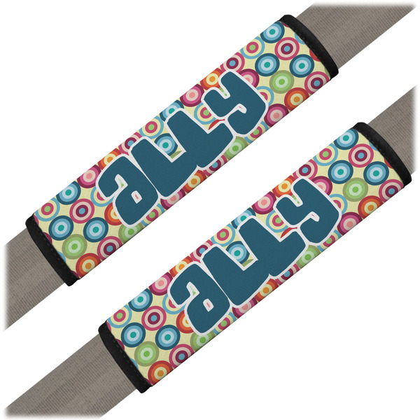 Custom Retro Circles Seat Belt Covers (Set of 2) (Personalized)