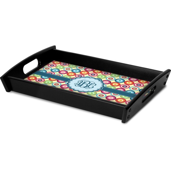 Retro Circles Serving Tray Black - Corner