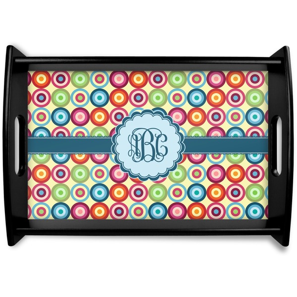 Custom Retro Circles Wooden Tray (Personalized)