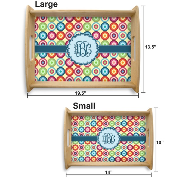 Retro Circles Serving Tray Wood Sizes