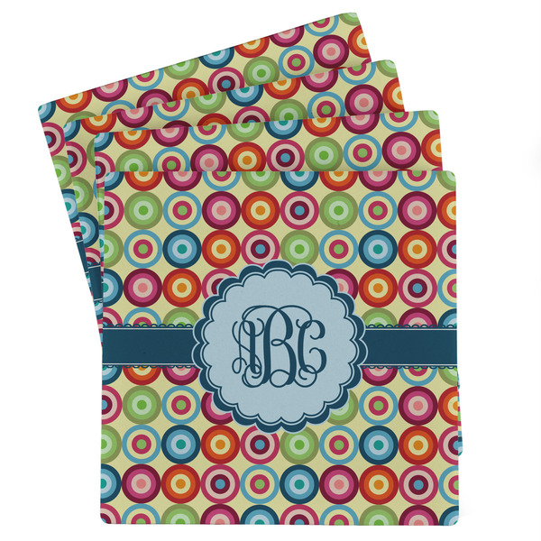 Custom Retro Circles Absorbent Stone Coasters - Set of 4 (Personalized)