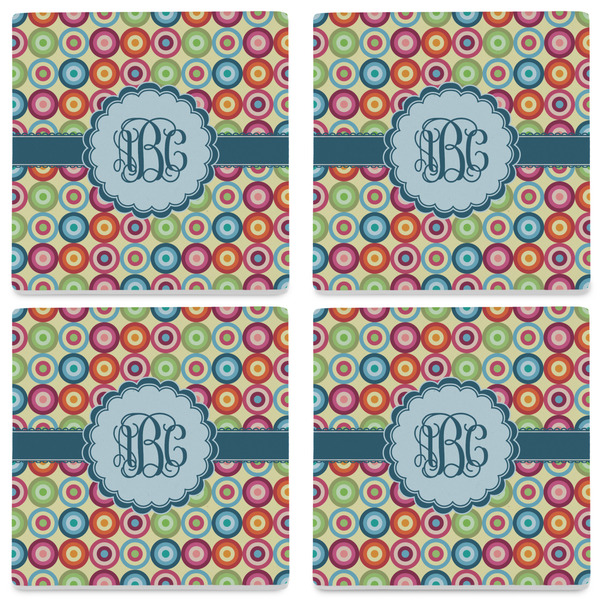 Retro Circles Set of 4 Sandstone Coasters - See All 4 View
