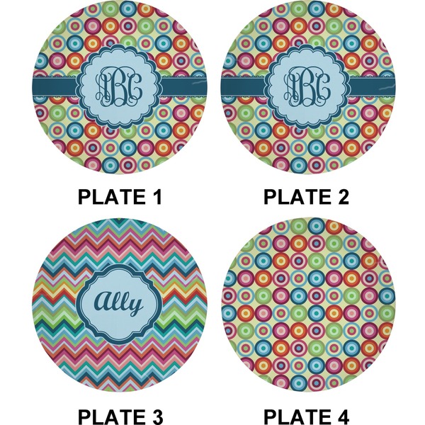 Retro Circles Set of Appetizer / Dessert Plates (Approval)