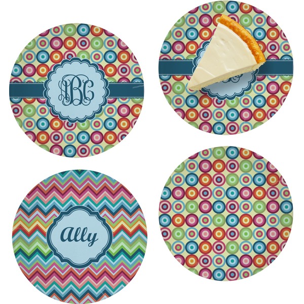 Retro Circles Set of Appetizer / Dessert Plates